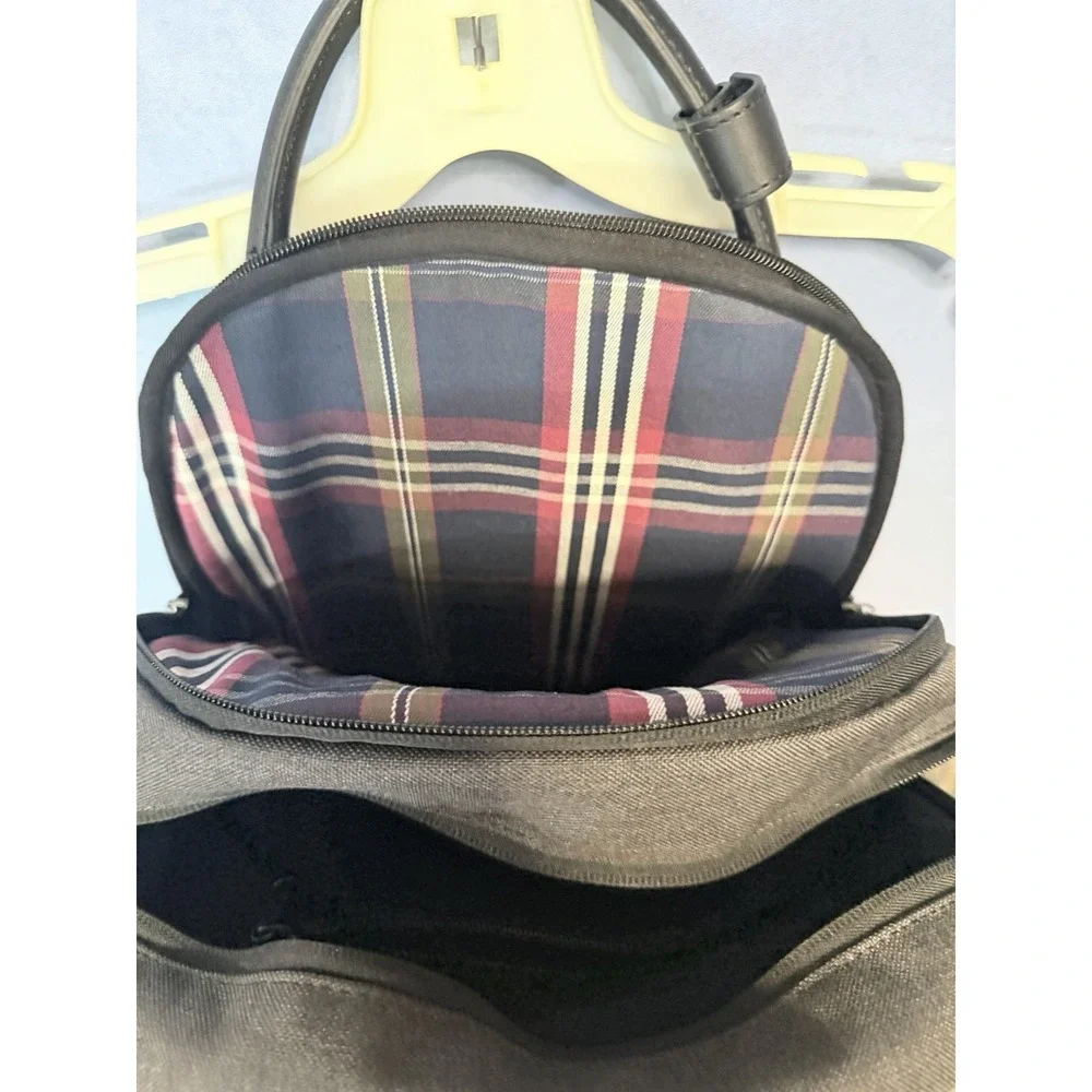 Brooks Brothers BB18821 Grant Dual-Handle Backpack -Charcoal Grey & Black-New